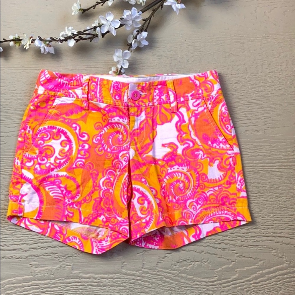 Lilly Pulitzer #64 The Callahan Paisley Shorts SZ 0 - Picture 1 of 5